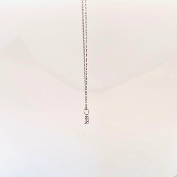 Pandora 18” Sterling Silver Necklace w Princess Cut Pendant 925 ALE Estate - Picture 4 of 10